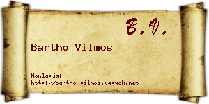 Bartho Vilmos névjegykártya